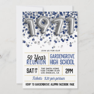 1971 High School College Reunion Invitation