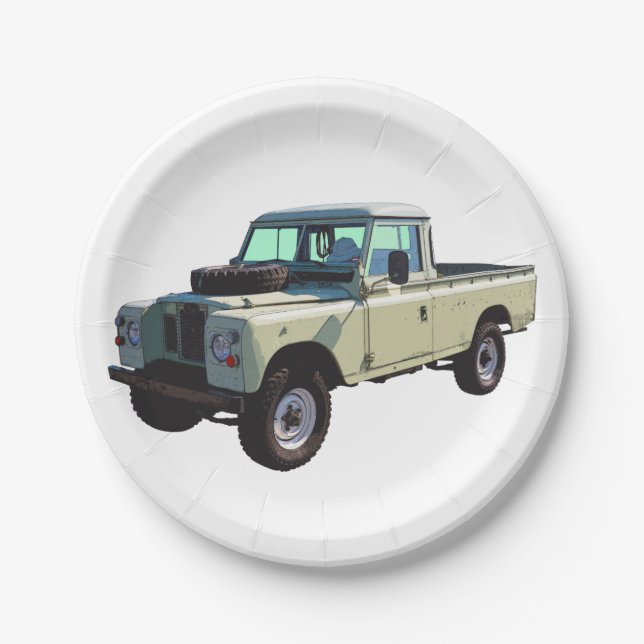 1971 Land Rover Pickup Truck Paper Plates (Front)