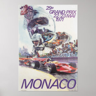 1971 Monaco Grand Prix Vintage Poster 