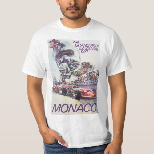 1971 Monaco Grand Prix Vintage Poster  T_Shirt