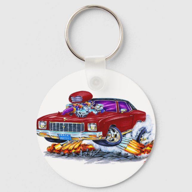 1971 Monte Carlo Maroon Car Keychain (Front)