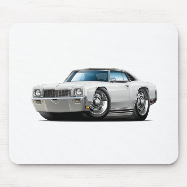 1971 Monte Carlo White-Black Top Car Mouse Pad (Front)