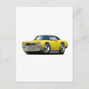 1971 Monte Carlo Yellow-Black Top Car Postcard