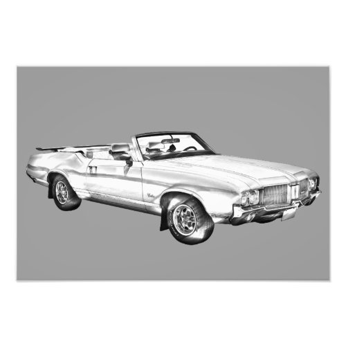 1971 Oldsmobile Cutlass Supreme Car Illustration Photo Print