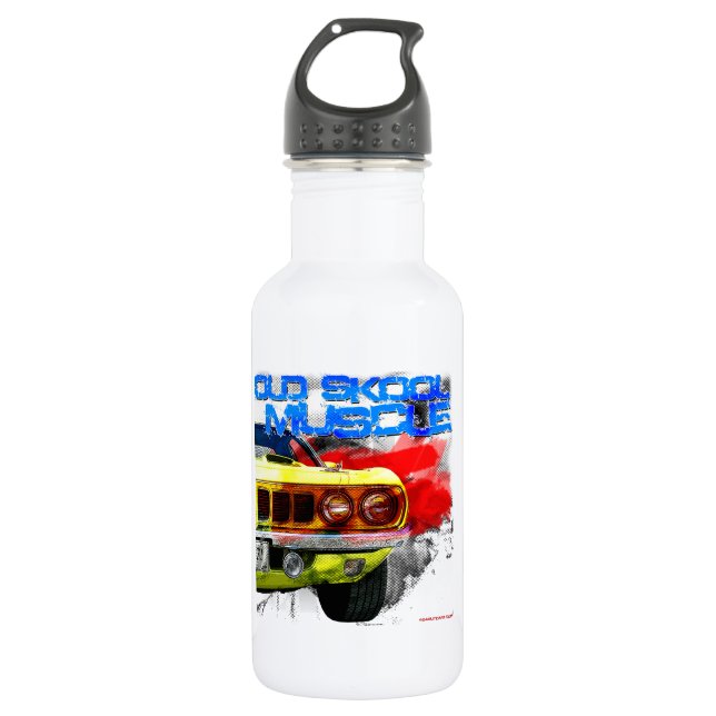 1971 Plymouth Cuda "Old Skool Muscle" Water Bottle (Front)