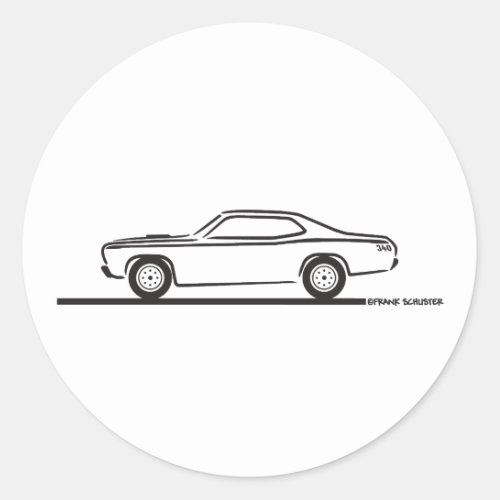 1971 Plymouth Duster Classic Round Sticker
