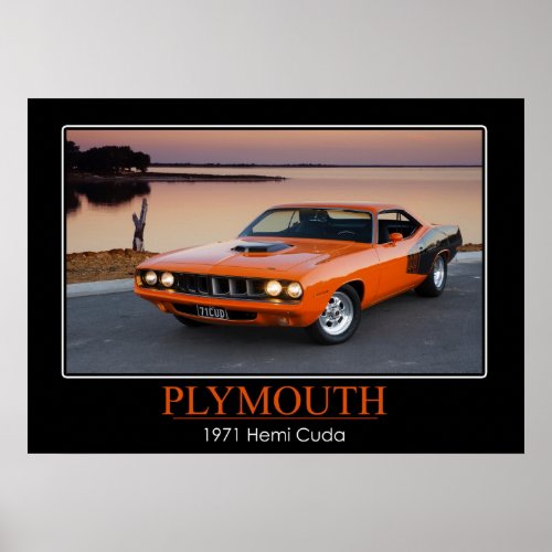 1971 Plymouth Hemi Cuda _ Muscle Car Poster