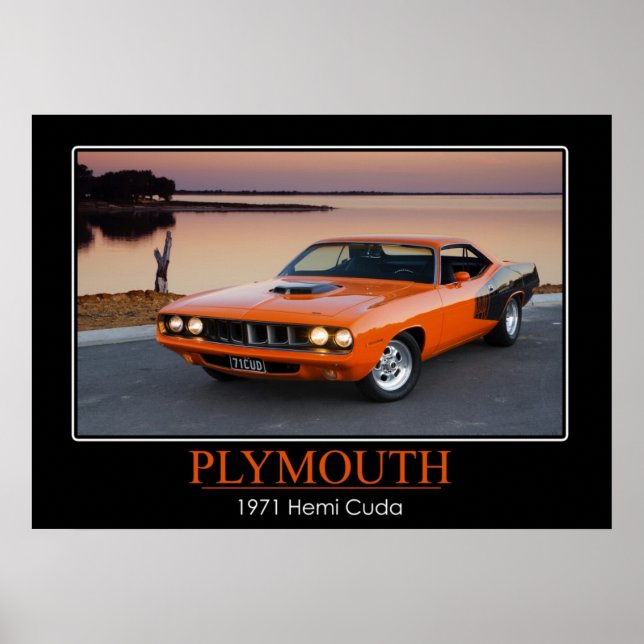 1971 Plymouth Hemi Cuda - Muscle Car Poster (Front)
