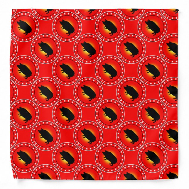 1971 Year of the Pig Bandana (Front)