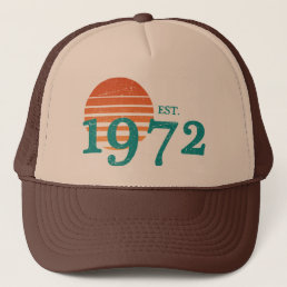1972 50th Birthday Vintage Sunset Trucker Hat