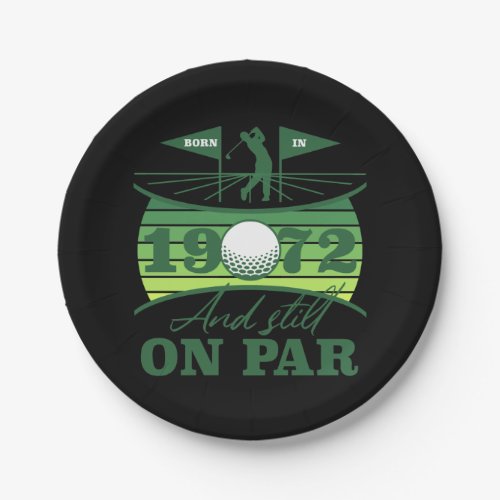 1972 70th Birthday Golf Lover Paper Plates