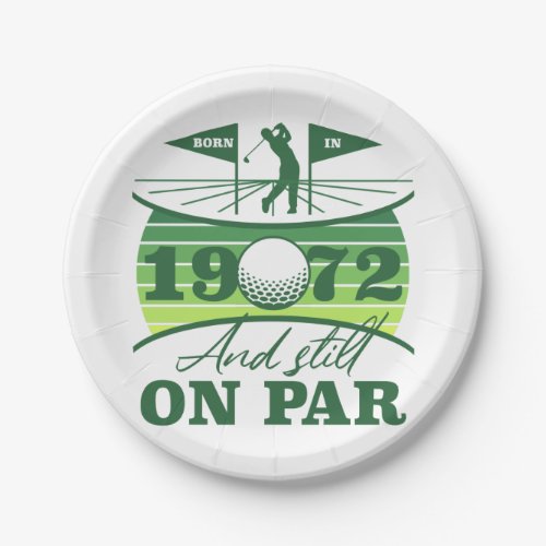 1972 70th Birthday Golf Lover Paper Plates