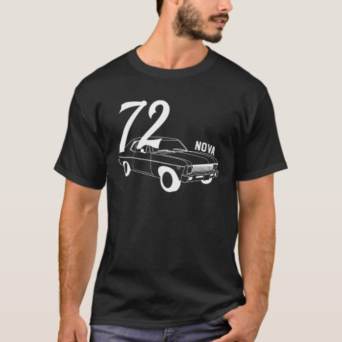 1972 72 Chevys Nova 2 Classic Car Old School Muscl T-Shirt