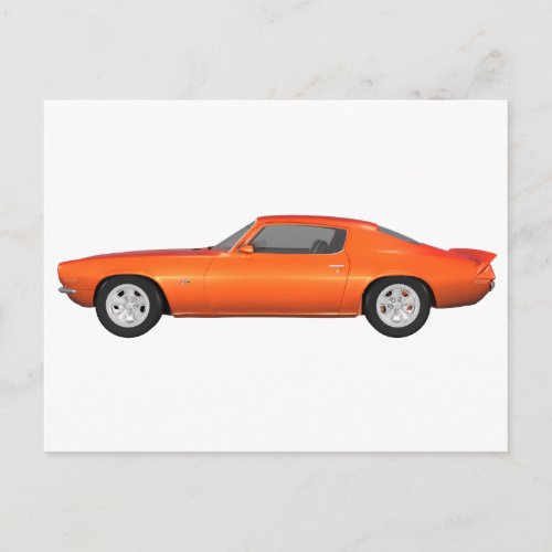 1972 Camaro Muscle Car Orange Finish Postcard