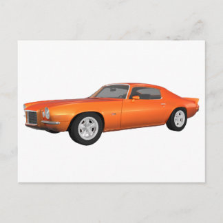 1972 Camaro: Muscle Car: Orange Finish: Postcard