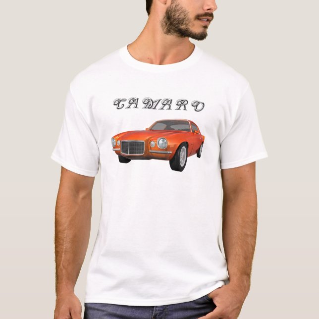 1972 Camaro: Muscle Car: Orange Finish: T-Shirt (Front)