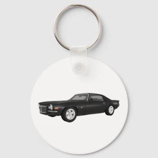 1972 Camaro Z28: Muscle Car: Black Finish Keychain