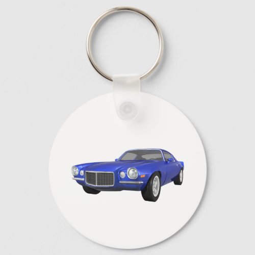 1972 Camaro Z28: Muscle Car: Blue Finish: Keychain