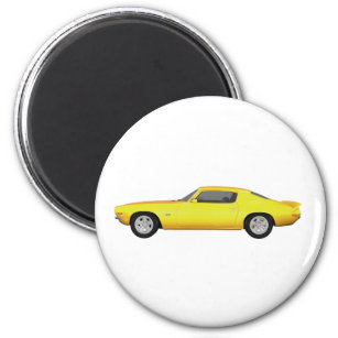 1972 Camaro Z28: Muscle Car: Yellow Finish: Magnet