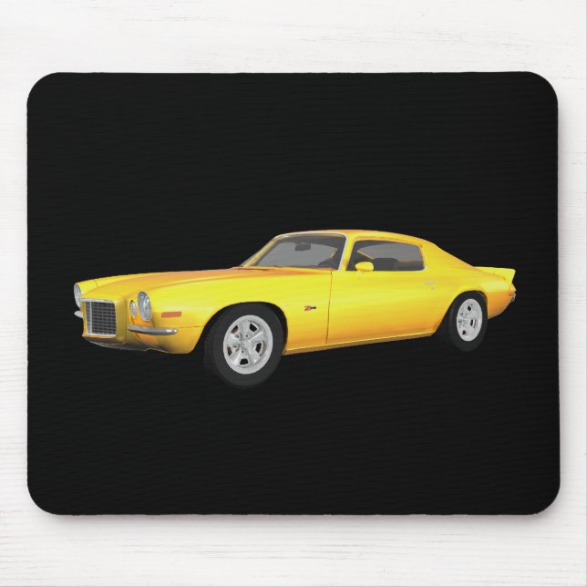 1972 Camaro Z28: Muscle Car: Yellow Finish: Mouse Pad (Front)