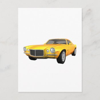 1972 Camaro Z28: Muscle Car: Yellow Finish: Postcard by spiritswitchboard at Zazzle