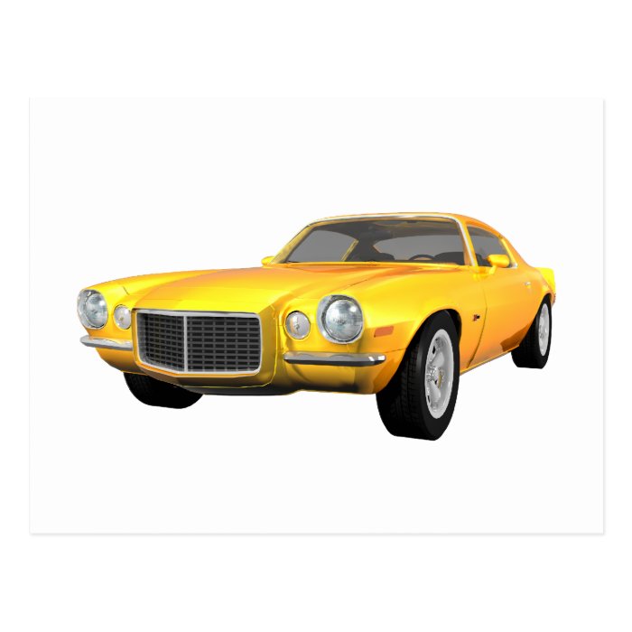 1972 Camaro Z28 Muscle Car Yellow Finish Post Card