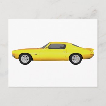 1972 Camaro Z28: Muscle Car: Yellow Finish: Postcard by spiritswitchboard at Zazzle