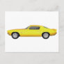 1972 Camaro Z28: Muscle Car: Yellow Finish: Postcard