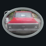 1972 Chevy C10 Belt Buckle<br><div class="desc">Red 1972 Chevy C10 Belt Buckle front view.</div>