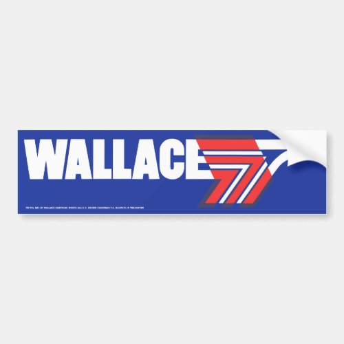 1972 George Wallace Presidential Campaign Sticker