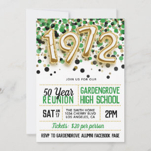 1972 High School College Reunion Invitation