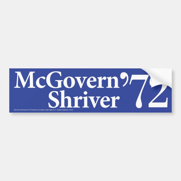 McGovern Shriver Bumper Stickers-1972 Presidential Campaig 