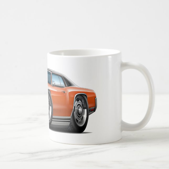 1972 Monte Carlo Orange-Black Top Car Coffee Mug (Right)