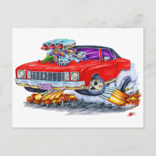1972 Monte Carlo Red Car Postcard