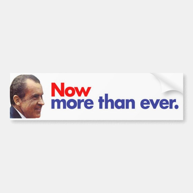 1972 Nixon Now More Than Ever Bumper Sticker (Front)