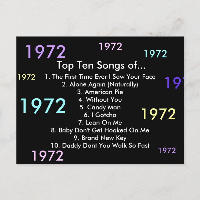 1972 Songs Postcard