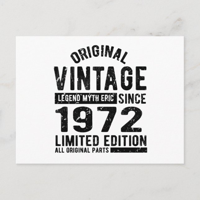 1972 Vintage Birthday Postcard (Front)
