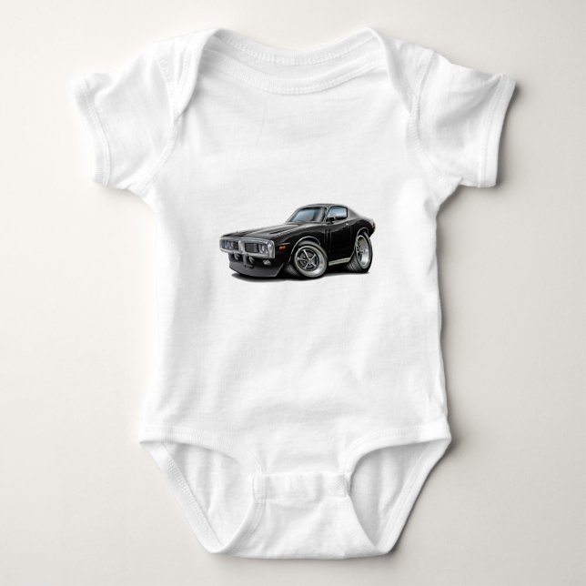 1973-74 Charger Black Car Baby Bodysuit (Front)