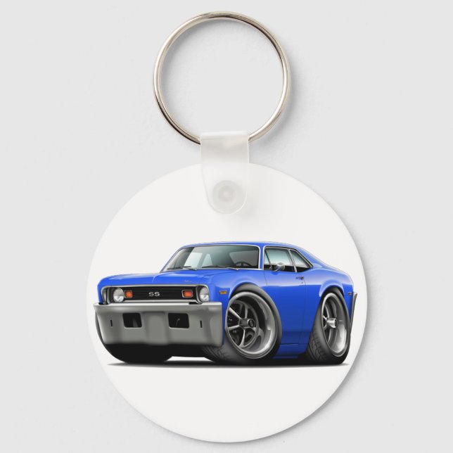 1973-74 Nova Blue Car Keychain (Front)