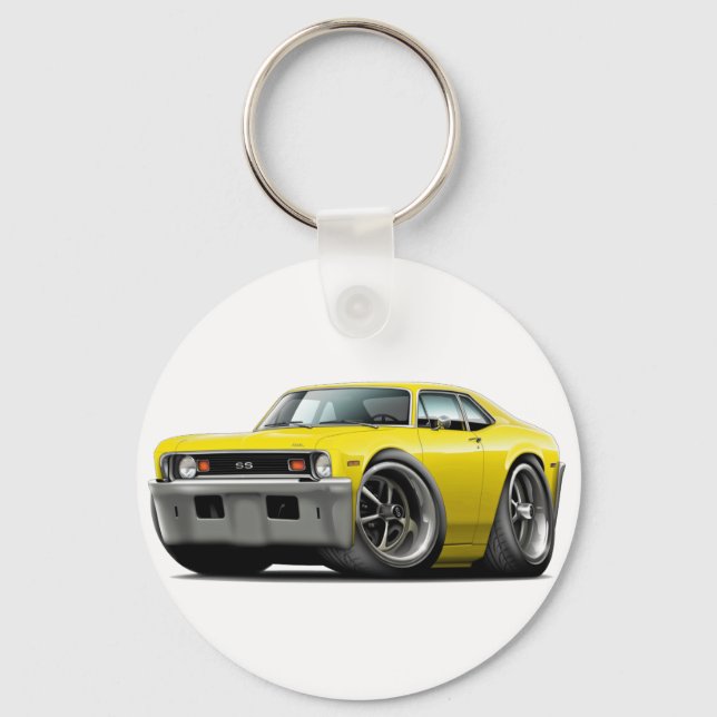 1973-74 Nova Yellow Car Keychain (Front)