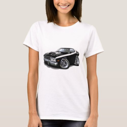 1973-74 Roadrunner Black-White Car T-Shirt