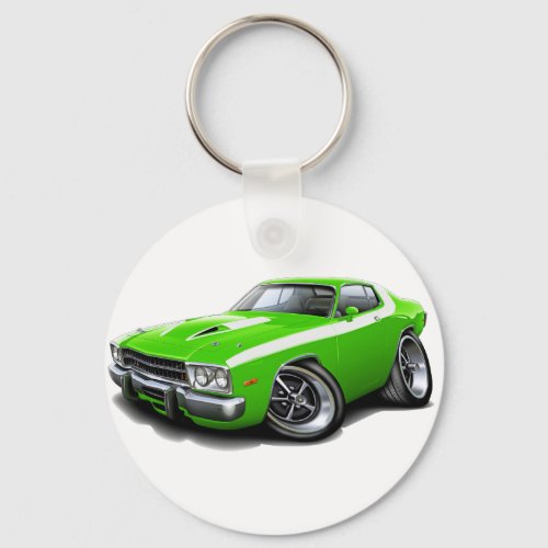 1973-74 Roadrunner Lime-White Car Keychain