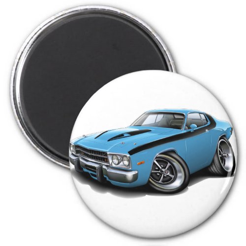 1973_74 Roadrunner Lt Blue_Black Car Magnet