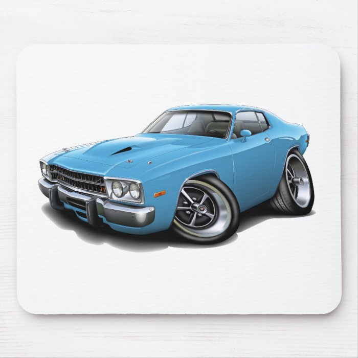 1973 74 Roadrunner Lt Blue Car Mousepads