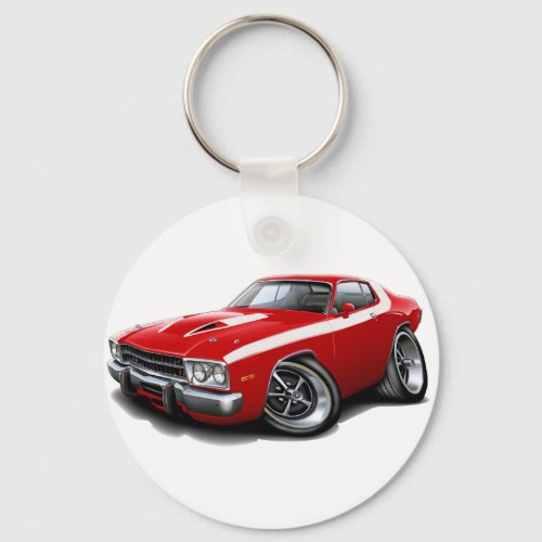 1973-74 Roadrunner Red-White Car Keychain