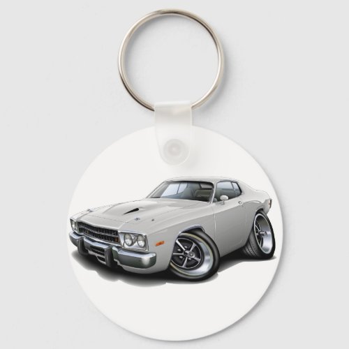 1973-74 Roadrunner White Car Keychain