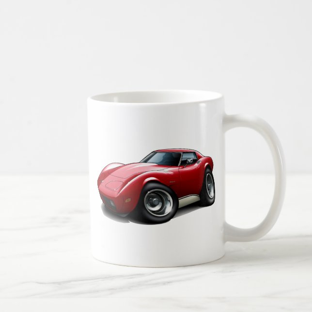 1973-76 Corvette Red Car Coffee Mug (Right)