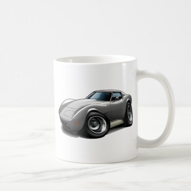 1973-76 Corvette Silver Car Coffee Mug (Right)