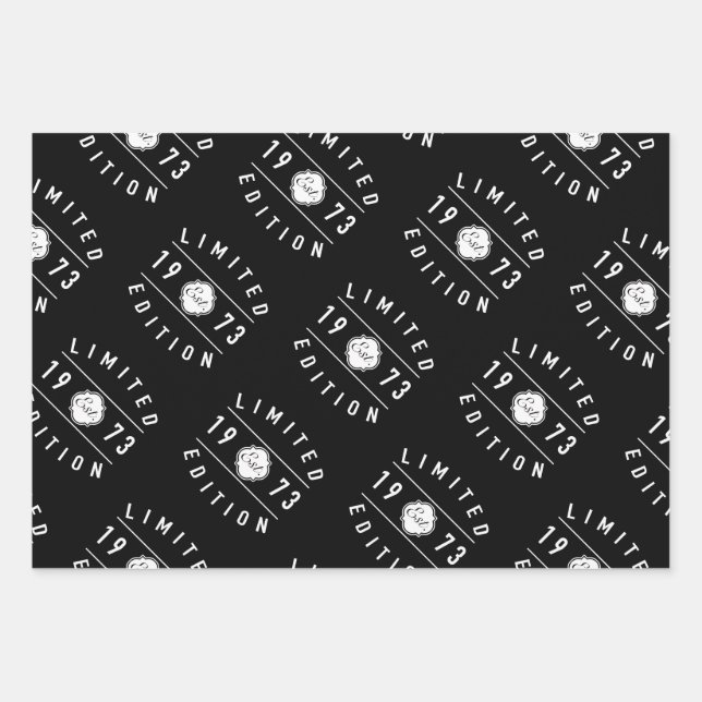 1973 Limited Edition 50th Birthday Wrapping Paper Sheets (Front)