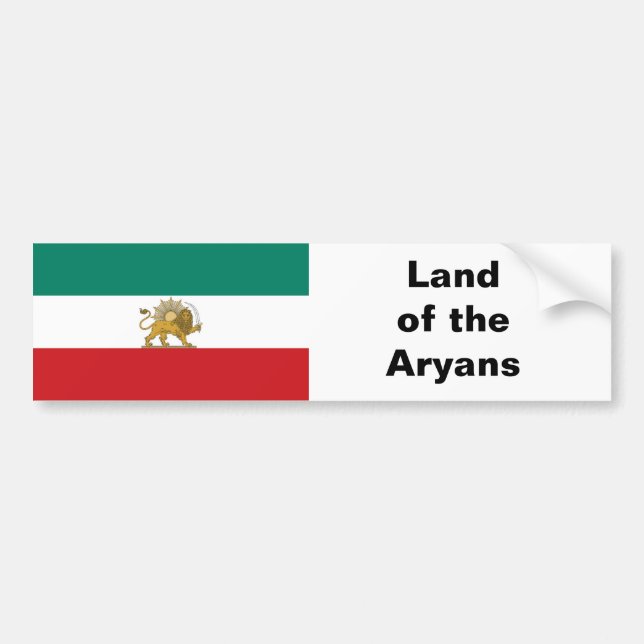 1973 Old Persia Iran National Flag Bumper Sticker (Front)